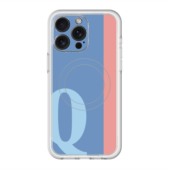 スリムプロテクションプレミアムケース with MagSafe［ オリジナル - initial color line - Q blue ］