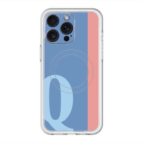 スリムプロテクションプレミアムケース with MagSafe［ オリジナル - initial color line - Q blue ］