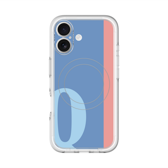 スリムプロテクションプレミアムケース with MagSafe［ オリジナル - initial color line - Q blue ］