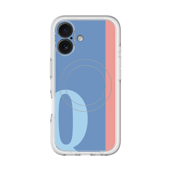 スリムプロテクションプレミアムケース with MagSafe［ オリジナル - initial color line - Q blue ］
