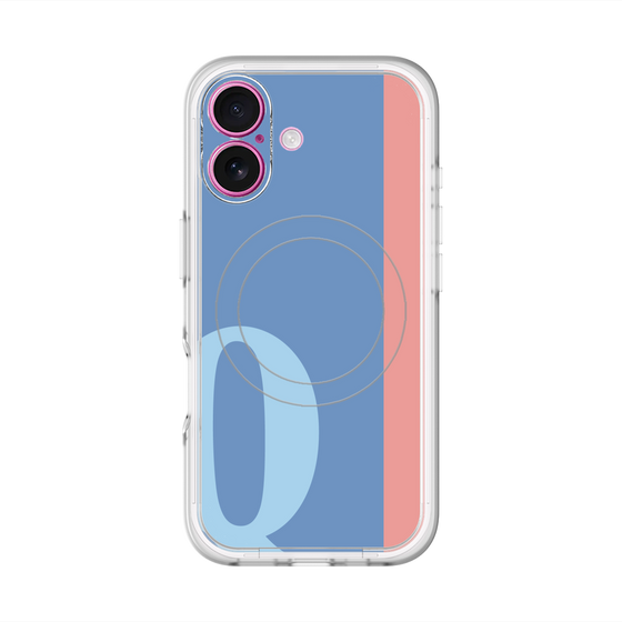 スリムプロテクションプレミアムケース with MagSafe［ オリジナル - initial color line - Q blue ］