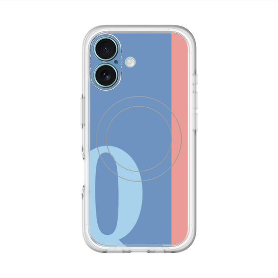 スリムプロテクションプレミアムケース with MagSafe［ オリジナル - initial color line - Q blue ］
