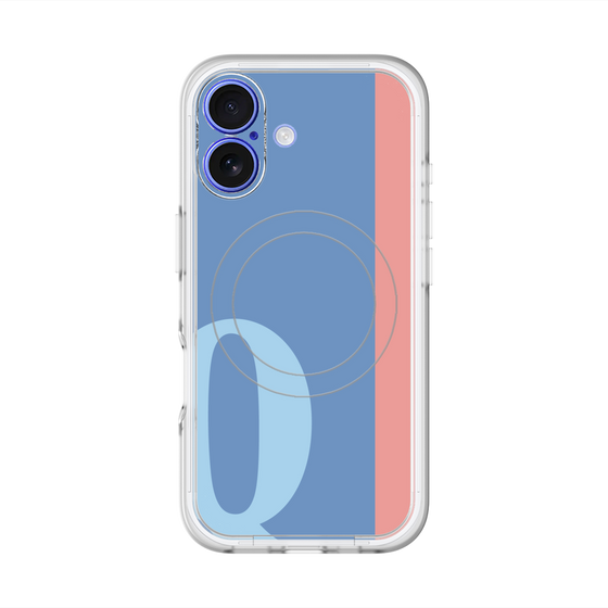 スリムプロテクションプレミアムケース with MagSafe［ オリジナル - initial color line - Q blue ］