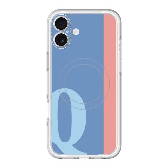 スリムプロテクションプレミアムケース with MagSafe［ オリジナル - initial color line - Q blue ］