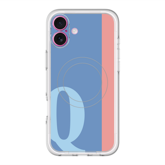 スリムプロテクションプレミアムケース with MagSafe［ オリジナル - initial color line - Q blue ］