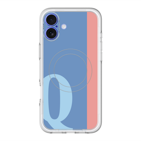 スリムプロテクションプレミアムケース with MagSafe［ オリジナル - initial color line - Q blue ］