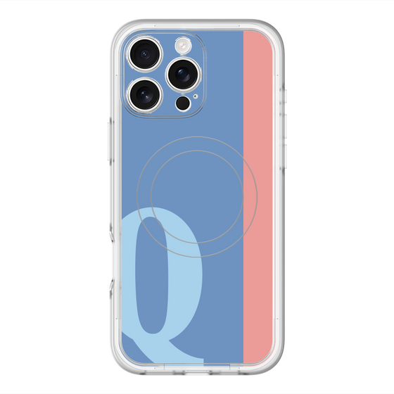スリムプロテクションプレミアムケース with MagSafe［ オリジナル - initial color line - Q blue ］