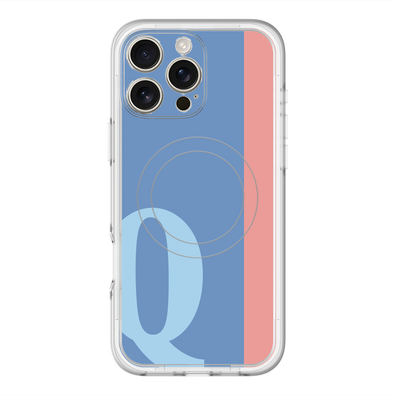 スリムプロテクションプレミアムケース with MagSafe［ オリジナル - initial color line - Q blue ］