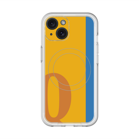 スリムプロテクションプレミアムケース with MagSafe［ オリジナル - initial color line - Q orange ］