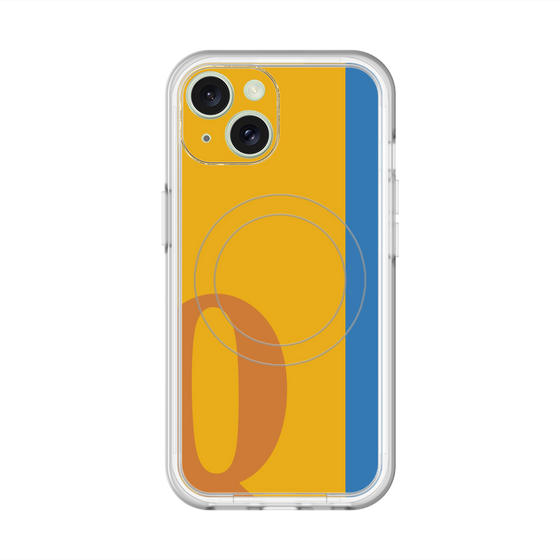 スリムプロテクションプレミアムケース with MagSafe［ オリジナル - initial color line - Q orange ］