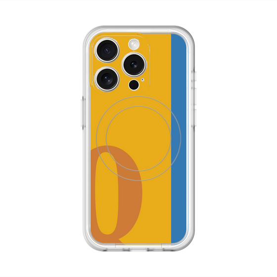 スリムプロテクションプレミアムケース with MagSafe［ オリジナル - initial color line - Q orange ］
