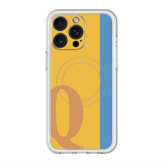 スリムプロテクションプレミアムケース with MagSafe［ オリジナル - initial color line - Q orange ］