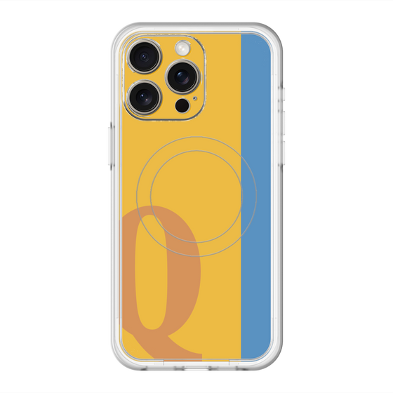 スリムプロテクションプレミアムケース with MagSafe［ オリジナル - initial color line - Q orange ］