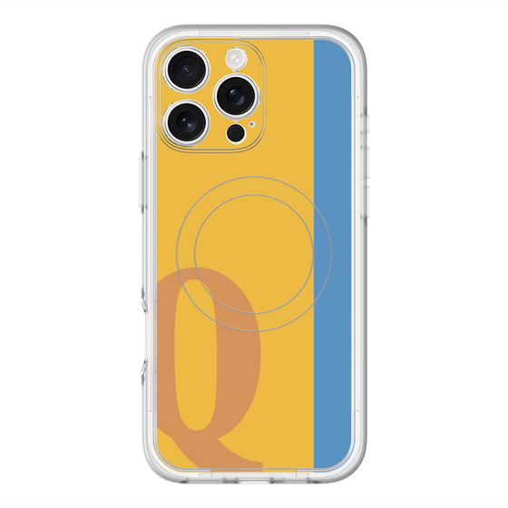 スリムプロテクションプレミアムケース with MagSafe［ オリジナル - initial color line - Q orange ］