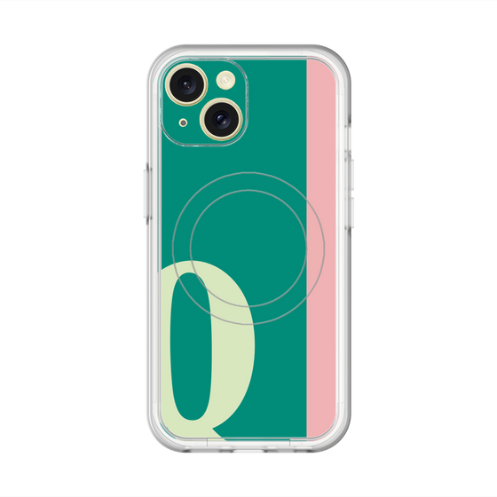 スリムプロテクションプレミアムケース with MagSafe［ オリジナル - initial color line - Q green ］