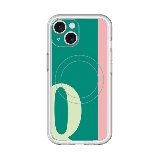 スリムプロテクションプレミアムケース with MagSafe［ オリジナル - initial color line - Q green ］