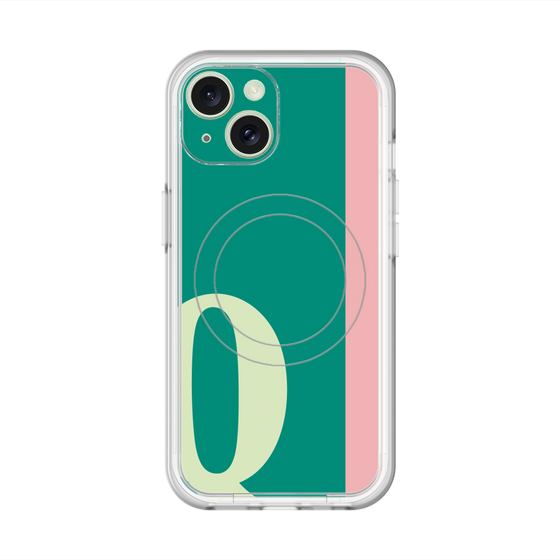 スリムプロテクションプレミアムケース with MagSafe［ オリジナル - initial color line - Q green ］