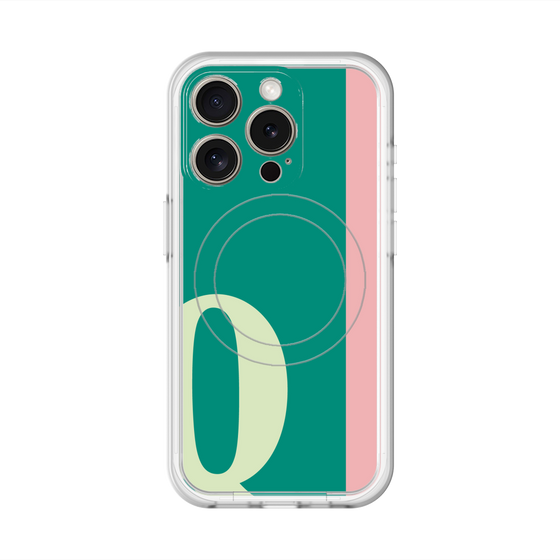 スリムプロテクションプレミアムケース with MagSafe［ オリジナル - initial color line - Q green ］