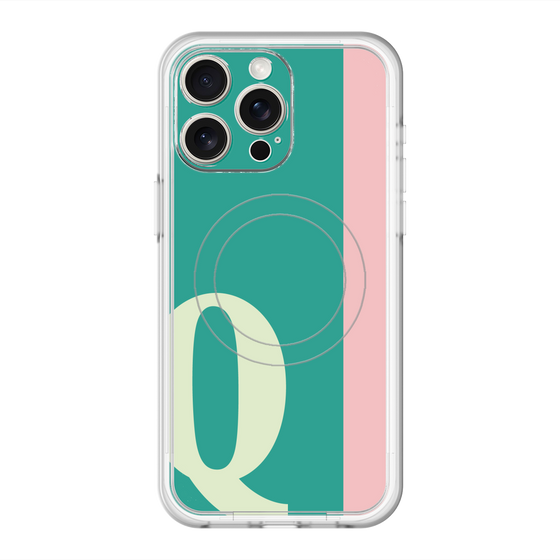スリムプロテクションプレミアムケース with MagSafe［ オリジナル - initial color line - Q green ］