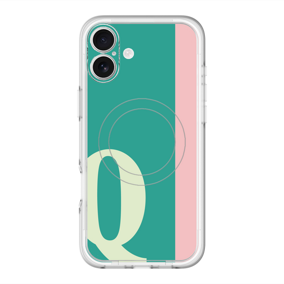 スリムプロテクションプレミアムケース with MagSafe［ オリジナル - initial color line - Q green ］