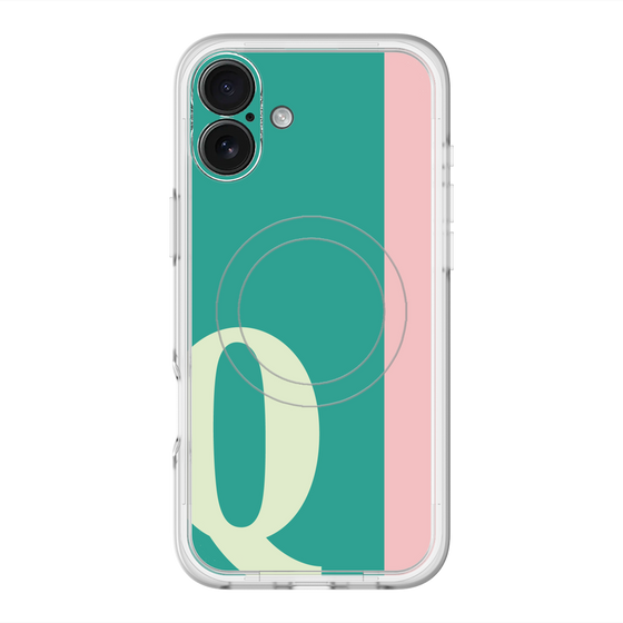 スリムプロテクションプレミアムケース with MagSafe［ オリジナル - initial color line - Q green ］