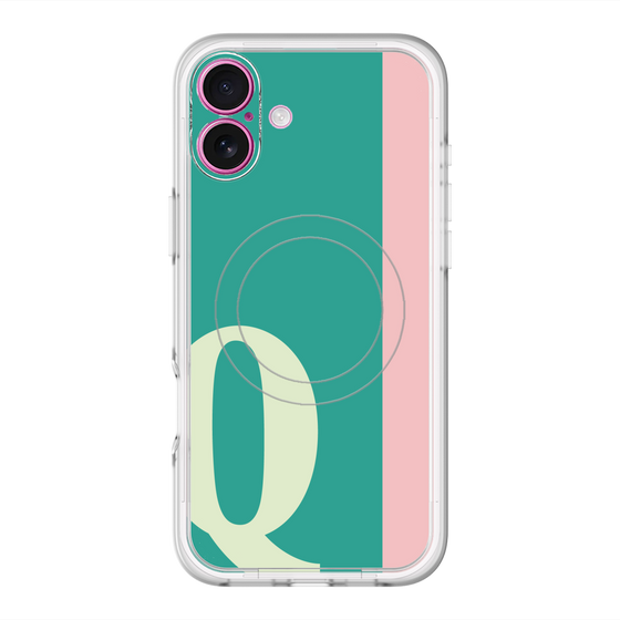 スリムプロテクションプレミアムケース with MagSafe［ オリジナル - initial color line - Q green ］