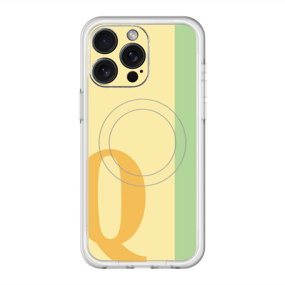スリムプロテクションプレミアムケース with MagSafe［ オリジナル - initial color line - Q yellow ］