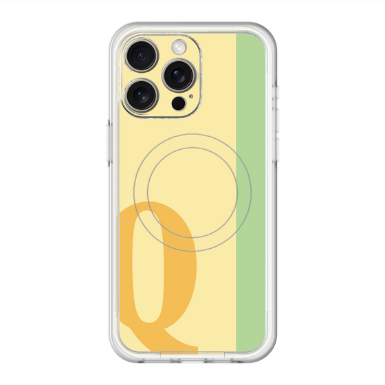 スリムプロテクションプレミアムケース with MagSafe［ オリジナル - initial color line - Q yellow ］