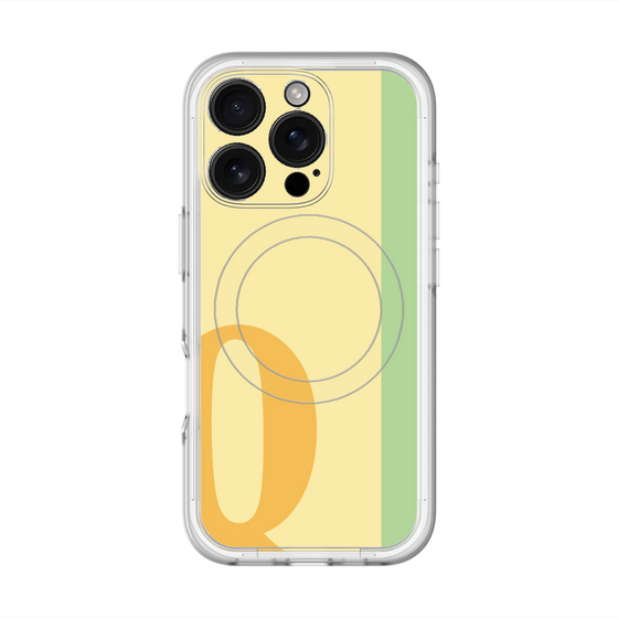 スリムプロテクションプレミアムケース with MagSafe［ オリジナル - initial color line - Q yellow ］