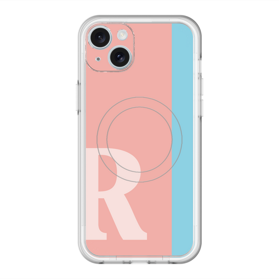 スリムプロテクションプレミアムケース with MagSafe［ オリジナル - initial color line - R pink ］