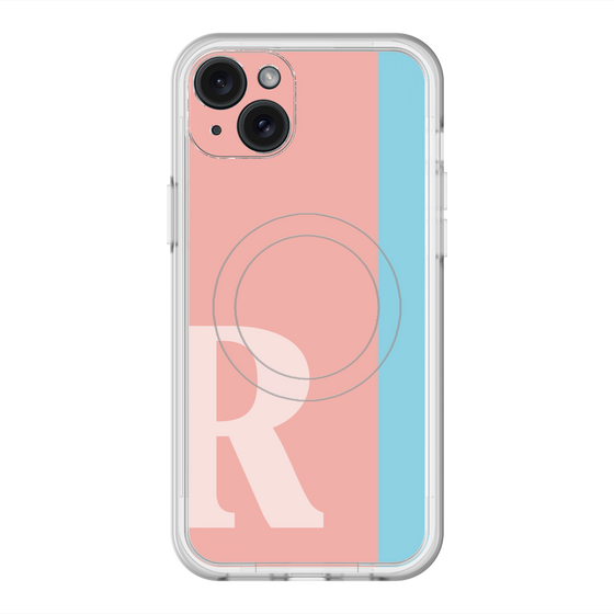 スリムプロテクションプレミアムケース with MagSafe［ オリジナル - initial color line - R pink ］