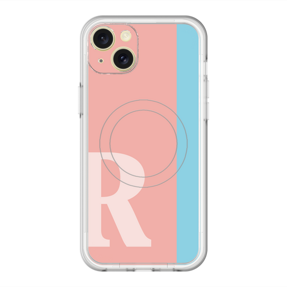 スリムプロテクションプレミアムケース with MagSafe［ オリジナル - initial color line - R pink ］