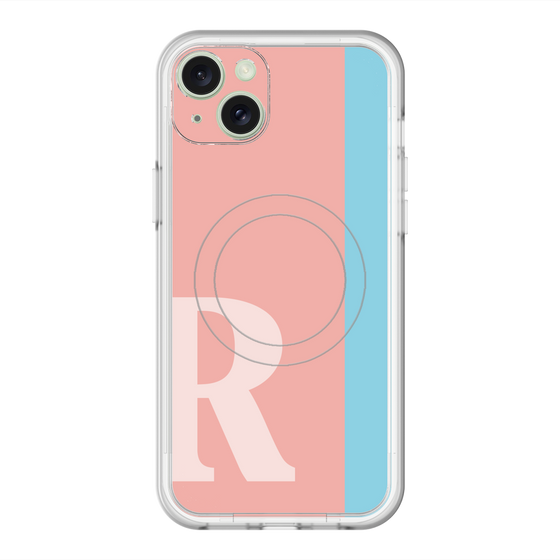 スリムプロテクションプレミアムケース with MagSafe［ オリジナル - initial color line - R pink ］
