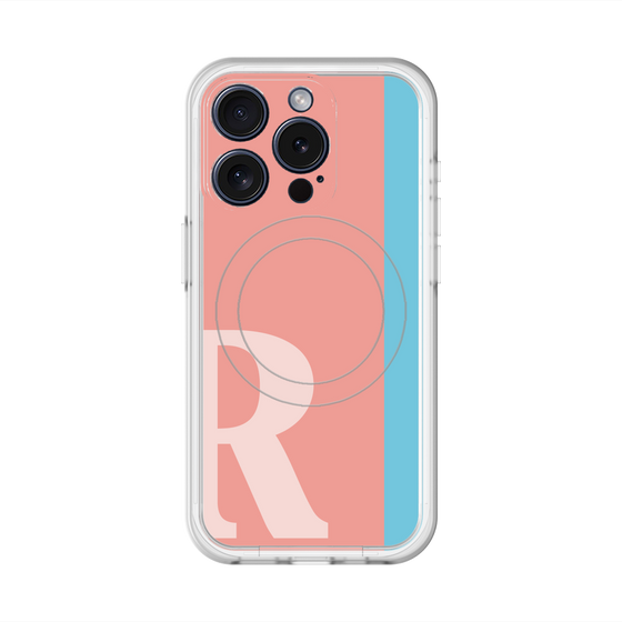 スリムプロテクションプレミアムケース with MagSafe［ オリジナル - initial color line - R pink ］