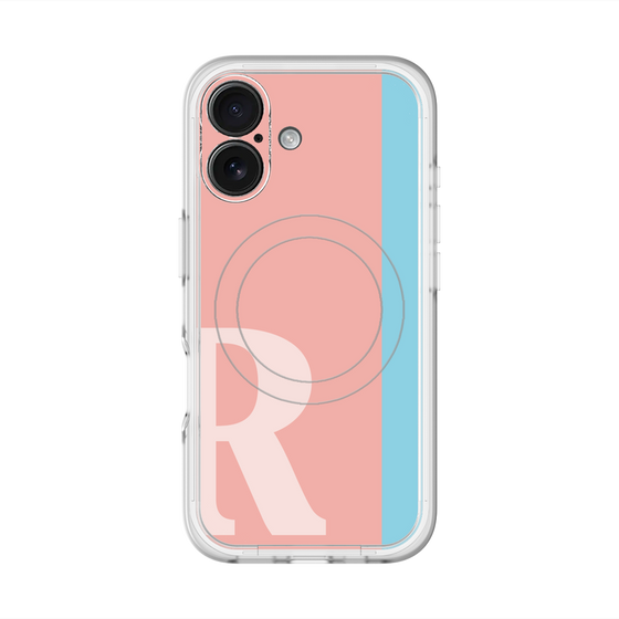 スリムプロテクションプレミアムケース with MagSafe［ オリジナル - initial color line - R pink ］
