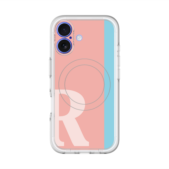 スリムプロテクションプレミアムケース with MagSafe［ オリジナル - initial color line - R pink ］