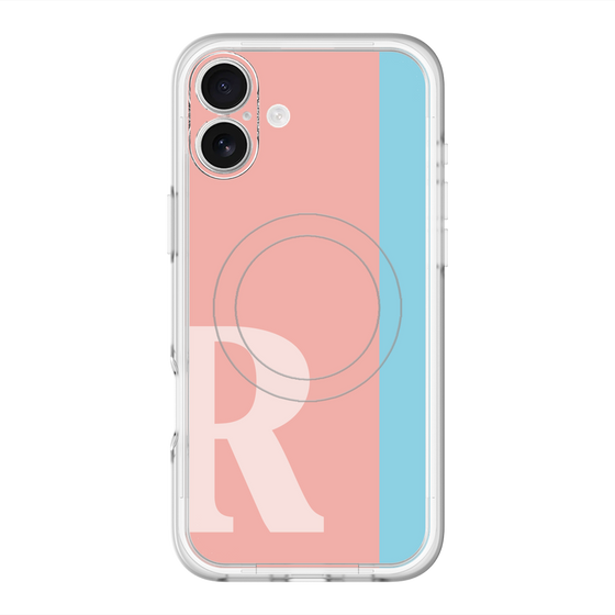 スリムプロテクションプレミアムケース with MagSafe［ オリジナル - initial color line - R pink ］
