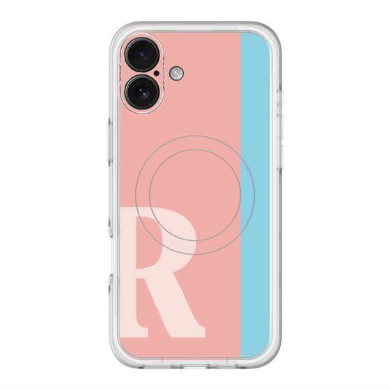 スリムプロテクションプレミアムケース with MagSafe［ オリジナル - initial color line - R pink ］