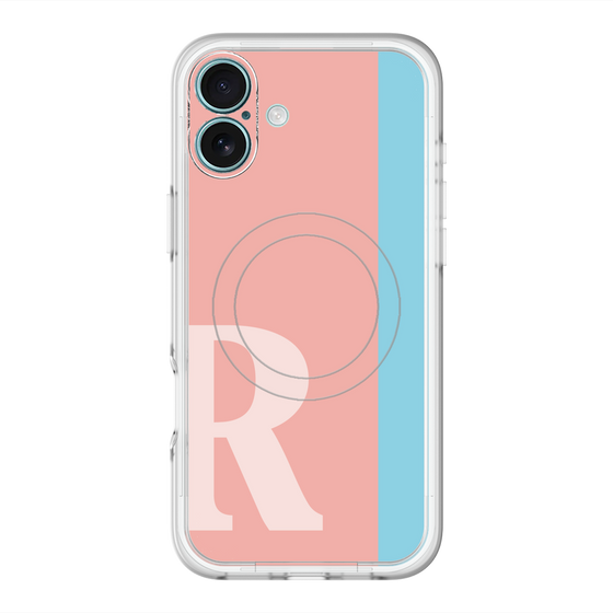 スリムプロテクションプレミアムケース with MagSafe［ オリジナル - initial color line - R pink ］