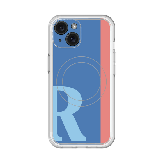 スリムプロテクションプレミアムケース with MagSafe［ オリジナル - initial color line - R blue ］