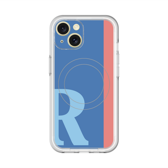 スリムプロテクションプレミアムケース with MagSafe［ オリジナル - initial color line - R blue ］