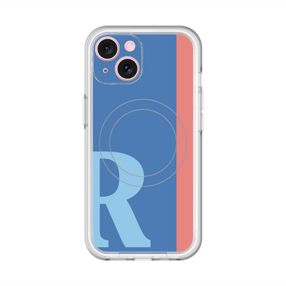 スリムプロテクションプレミアムケース with MagSafe［ オリジナル - initial color line - R blue ］
