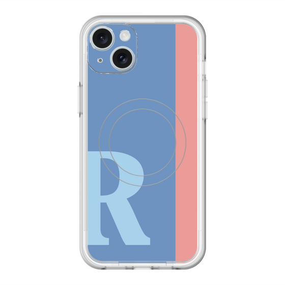 スリムプロテクションプレミアムケース with MagSafe［ オリジナル - initial color line - R blue ］