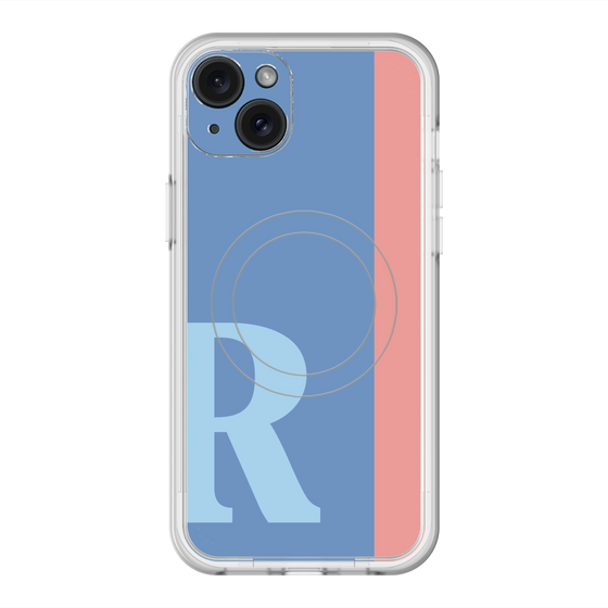 スリムプロテクションプレミアムケース with MagSafe［ オリジナル - initial color line - R blue ］