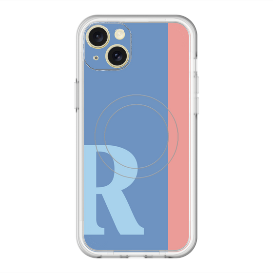 スリムプロテクションプレミアムケース with MagSafe［ オリジナル - initial color line - R blue ］