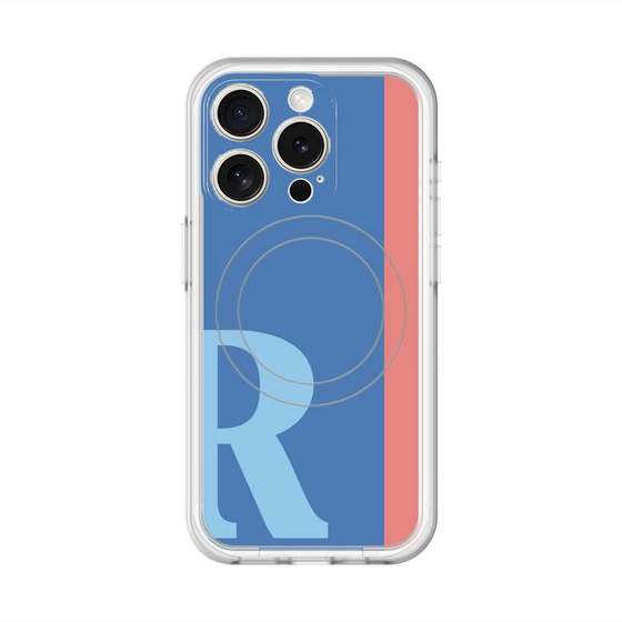 スリムプロテクションプレミアムケース with MagSafe［ オリジナル - initial color line - R blue ］