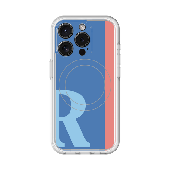 スリムプロテクションプレミアムケース with MagSafe［ オリジナル - initial color line - R blue ］