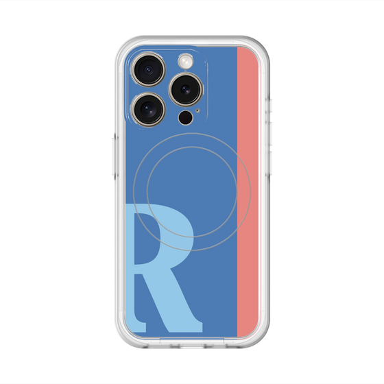 スリムプロテクションプレミアムケース with MagSafe［ オリジナル - initial color line - R blue ］