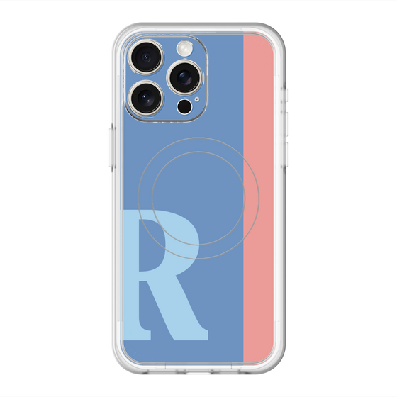 スリムプロテクションプレミアムケース with MagSafe［ オリジナル - initial color line - R blue ］