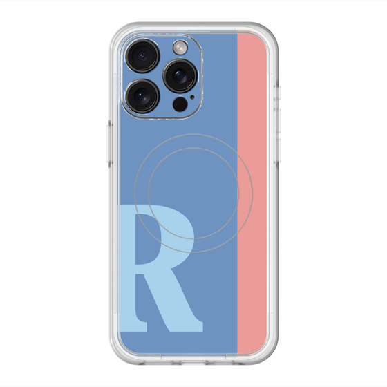 スリムプロテクションプレミアムケース with MagSafe［ オリジナル - initial color line - R blue ］